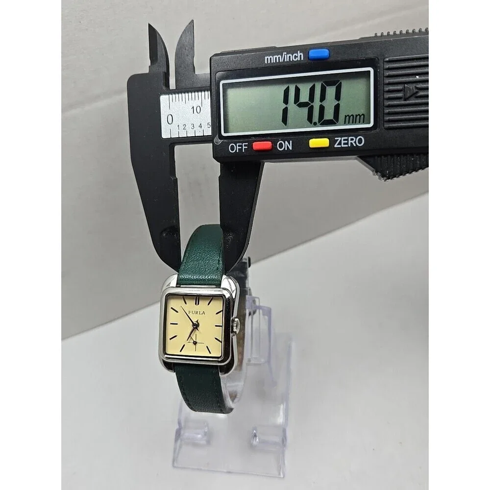 Furla Steel Collection Country Chic Square Watch Small Seconds Green New Battery